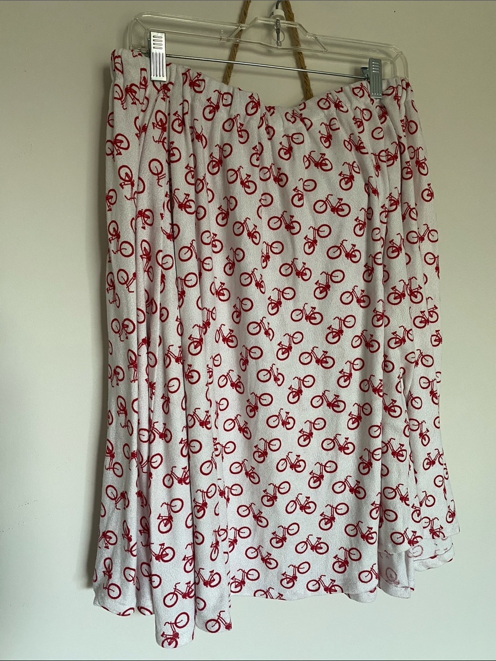 White Swing Skirt Red Bicycle Pattern ladies clothes
